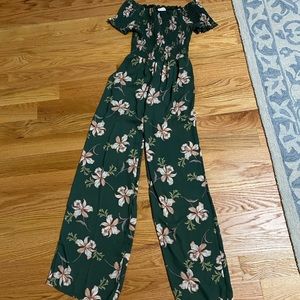 Floral off the shoulder romper